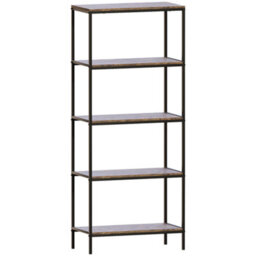 Lassic Vida Designs Brooklyn Dark Wood 5 Tier Bookcase Industrial Freestanding Shelving Unit (H)1440mm (W)600mm (D)300mm - thumbnail 8