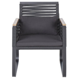 Beliani Set Of 2 Garden Chairs With Cushions Canetto Metal Black - thumbnail 6