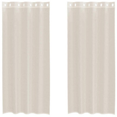Berkfield Durable Voile Curtains With Grommets 2 Pcs Cream 140X225 Cm