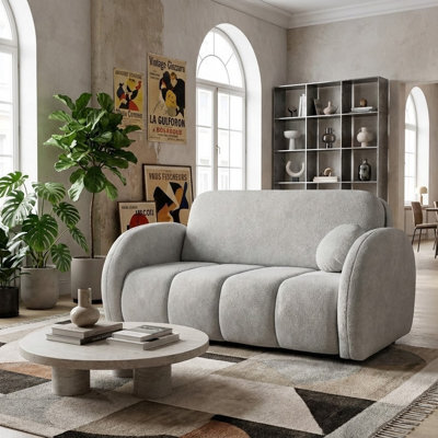 Viva Comfy Iii Upholstered Sofa Bed With Bedding Storage For Living Room Chipboard Metal Legs 152X103X85Cm Light Grey - image 1