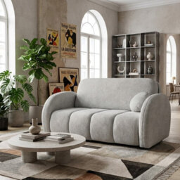 Viva Comfy Iii Upholstered Sofa Bed With Bedding Storage For Living Room Chipboard Metal Legs 152X103X85Cm Light Grey - thumbnail 1