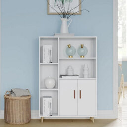 Tall Wooden Sideboard Storage Cabinet With 2 Doors - thumbnail 2