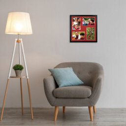 AK Frames 12X12 Black Sleek Multi Photo Frame With Crimson Mount - Holds 4 Apertures (4X) 6X4 Photos - thumbnail 3