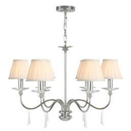 Elstead Finsbury Park 6 Light Multi Arm Chandelier Polished Nickel Finish - Shades Not Included, E14 - thumbnail 2