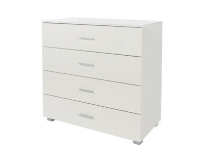 Core Products 4 Drawer White Gloss Chest Of Drawers, H84.0Cm X W80.0Cm X D40.0Cm - image 1