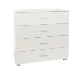 Core Products 4 Drawer White Gloss Chest Of Drawers, H84.0Cm X W80.0Cm X D40.0Cm - thumbnail 5