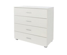 Core Products 4 Drawer White Gloss Chest Of Drawers, H84.0Cm X W80.0Cm X D40.0Cm - thumbnail 1