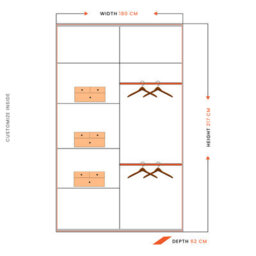 Sliding Wardrobes 4 u LTD Sliding Wardrobes 4U Simona Double Mirror Sliding Door Wardrobe In 5 Colors - Walnut (W)180Cm (H)217Cm - thumbnail 3