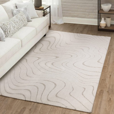 The Rug Edit Axel Ripple Ivory Rug - 120X160Cm - image 1