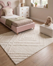 Beliani Kids Rug Ziro  Light Beige 160 X 230 Cm Cotton - thumbnail 2