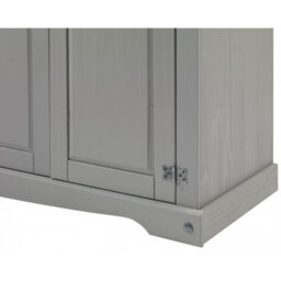 Mercers Furniture Corona Grey Wax 4 Door Arch Top Wardrobe Solid Wood Pine Wooden Rustic Mexican Styling Bedroom - thumbnail 3