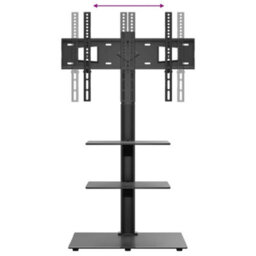 Berkfield Corner Tv Stand 3-Tiers For 32-65 Inch Black - thumbnail 7