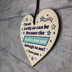 Red Ocean Worlds Best Dad Gift For Birthday Fathers Day Wooden Heart Thank You Gift - thumbnail 7