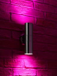 Auraglow Stainless Steel Double Up & Down Outdoor Wall Light - Colour Changing - 4 Pack - thumbnail 3