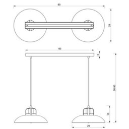Milagro Felix Double Pendant Lamp 2Xe27 The Hand Made High Quality Fittings 29Cm Shades Rugged Industrial Look - thumbnail 4