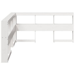 Berkfield Bookcase Headboard L-Shaped White 150 Cm Solid Wood Pine - thumbnail 5