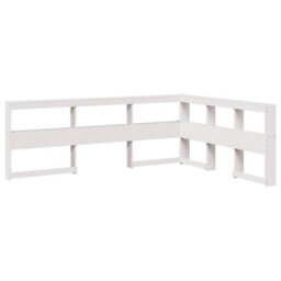 Berkfield Bookcase Headboard L-Shaped White 150 Cm Solid Wood Pine - thumbnail 2