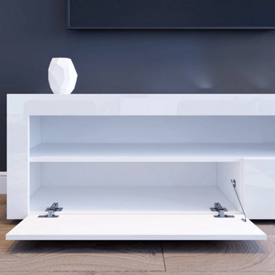 Modern White Tv Unit Cabinet Stand 120Cm High - image 1