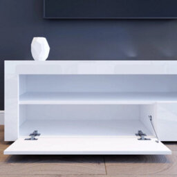 Modern White Tv Unit Cabinet Stand 120Cm High
