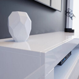 Modern White Tv Unit Cabinet Stand 120Cm High - thumbnail 5