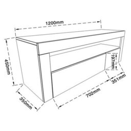Modern White Tv Unit Cabinet Stand 120Cm High - thumbnail 2