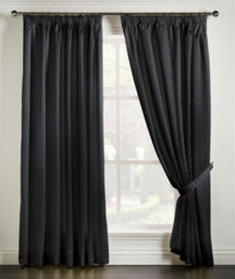 Luxury Living Adiso Pencil Pleat Taped Top Curtains Black