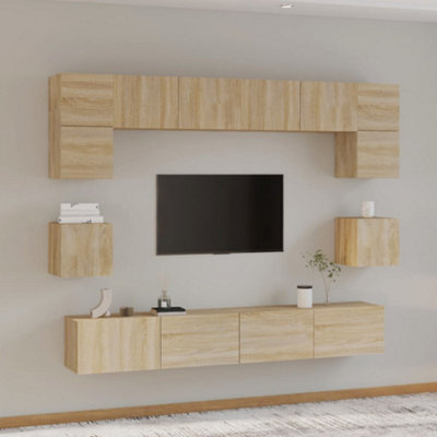 Berkfield 8 Piece Tv Cabinet Set Sonoma Oak Engineered Wood - image 1
