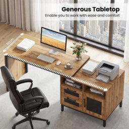 180Cm Executive Desk Large Wooden Computer Table With Open Compartments - thumbnail 4