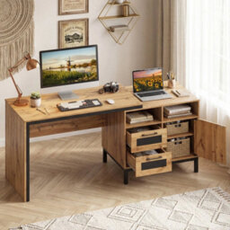 180Cm Executive Desk Large Wooden Computer Table With Open Compartments - thumbnail 3