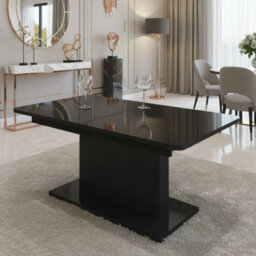 Opti Extendable Table With Adjustable Height For Modern Interiors Black Gloss