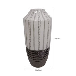 Vanity Living 40.5Cm Light Brown And Textured Bronze Ceramic Vase For Home Décor - thumbnail 2