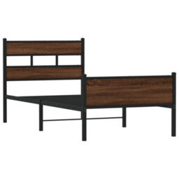 Berkfield Bed Frame Without Mattress Brown Oak 90X200 Cm Engineered Wood - thumbnail 3