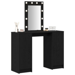 Walplus Dressing Table With Led Lights Black Oak 102X33X135 Cm - thumbnail 3