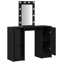 Walplus Dressing Table With Led Lights Black Oak 102X33X135 Cm - thumbnail 4