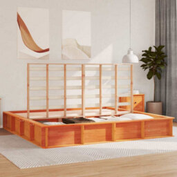 Berkfield Bed Frame With Lift-Up Storage, Wax Brown, 180 X 200 Cm, Solid Pine Wood - thumbnail 4
