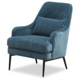 Wyld Haus Camden Wingback Blue Velvet Accent Armchair - thumbnail 2