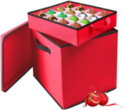 Almineez Christmas Tree 64 Bauble Decorations Box Bag Holder With 4 Removable Trays - image 1