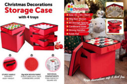 Almineez Christmas Tree 64 Bauble Decorations Box Bag Holder With 4 Removable Trays - thumbnail 3
