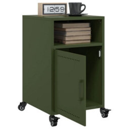 Berkfield Bedside Cabinets 2 Pcs Olive Green 36X39X59 Cm Steel - thumbnail 4