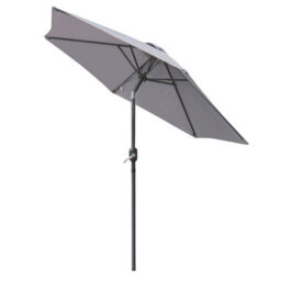 VRUC Outdoor Patio Garden Parasol Sun Shade Umbrella With Crank Handle & Tilt 2.5M Grey - thumbnail 2