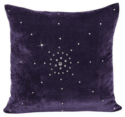Intimates Premium Velvet Soft Touch Cushion, Home Decor Sofa Cushion In Modern Chic Colours With Durable Zip Closure - Plum