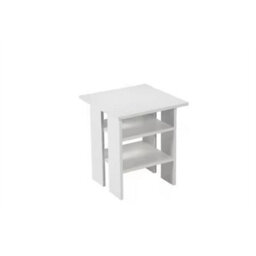 White 3 Tier Wooden Side End Table Living Room Nightstand Furniture - thumbnail 5