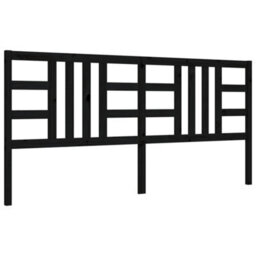 Berkfield Bed Frame With Headboard Black 200X200 Cm Solid Wood - thumbnail 8