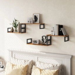 Set Of 4 Wall Mount Floating Storage Shelves - thumbnail 4