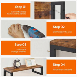 Set Of 4 Wall Mount Floating Storage Shelves - thumbnail 5