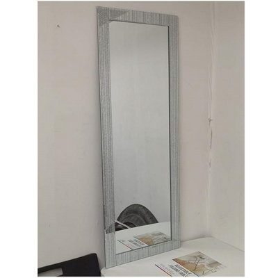 40X110Cm Full Length Designer Glitter Wall Mirror Beautiful Straight Line Frame