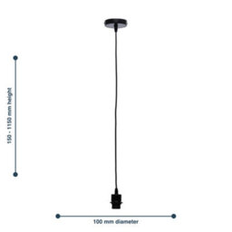 First Choice Lighting Set Of 2 Cassidy - Black Ceiling Pendant Flex Kits Easy Fit Shades - thumbnail 5
