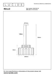 Lucide Rollo Pendant Light - 1Xe27 - Terracotta - thumbnail 7