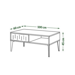 Heze Furniture Rimini Premium Coffee Table With Storage & Drawer - thumbnail 4
