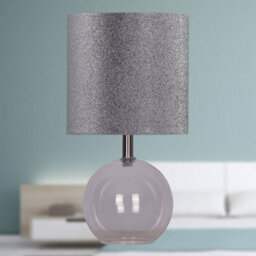 First Choice Lighting Set Of 2 Buck - Clear Glass Globe Table Lamps With Glitter Shade - thumbnail 5
